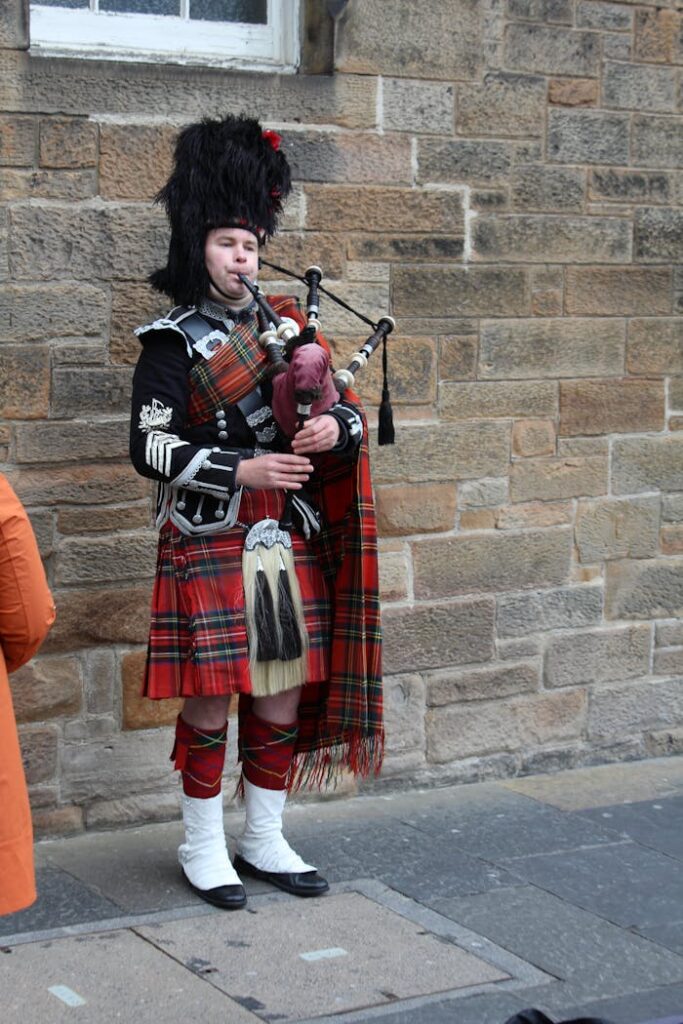 man-wearing-a-traditional-costume-and-playing-on-bagpipes-5456590 Man Wearing a Traditional Costume and Playing on Bagpipes
